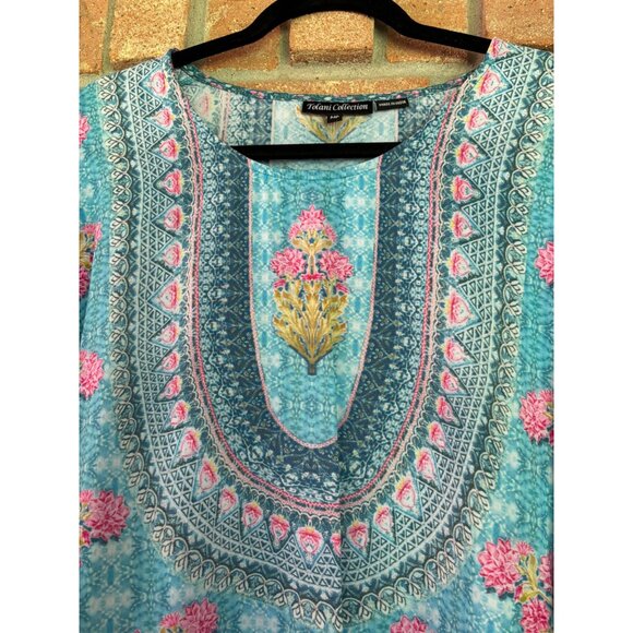 Tolani Collection Narissa Beachy Boho Tunic Top MP Multicolor Floral Size M - Picture 10 of 12